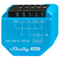Shelly SH-1L-GEN3 - Control remoto WiFi y Bluetooth de 1 canal no necesita cable Neutro