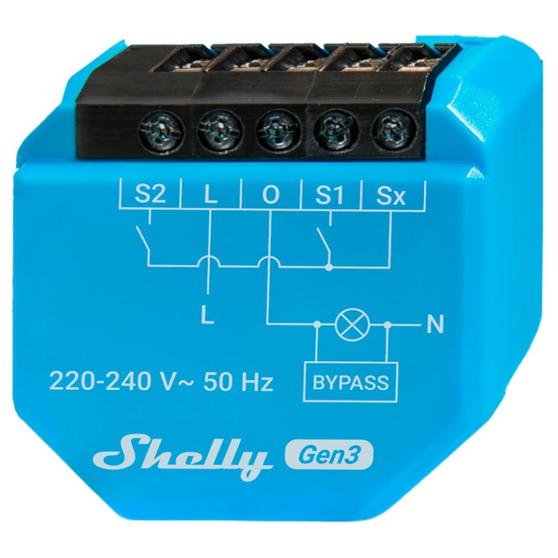 Shelly SH-1L-GEN3 - Control remoto WiFi y Bluetooth de 1 canal no necesita cable Neutro