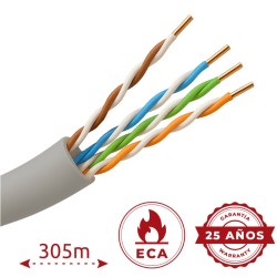 Safire UTP5E-305-PVC-Eca - Cable UTP Cat. 5E CCA 5mm Eca 305 metros Gris