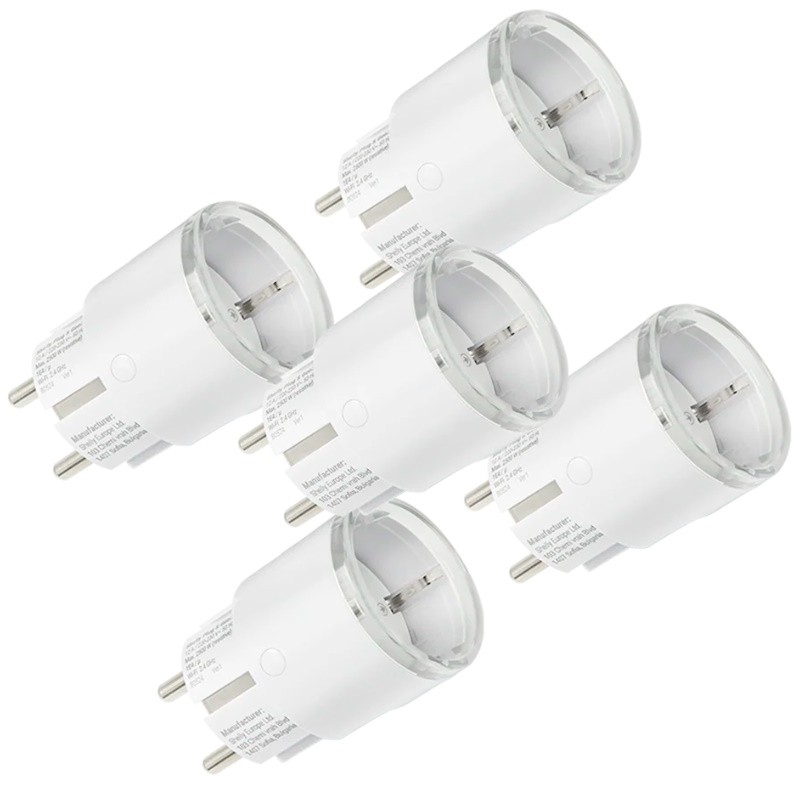 Shelly SH-PLUG-S-MTR-GEN3-W-5PC  - Enchufe inteligente Shelly-