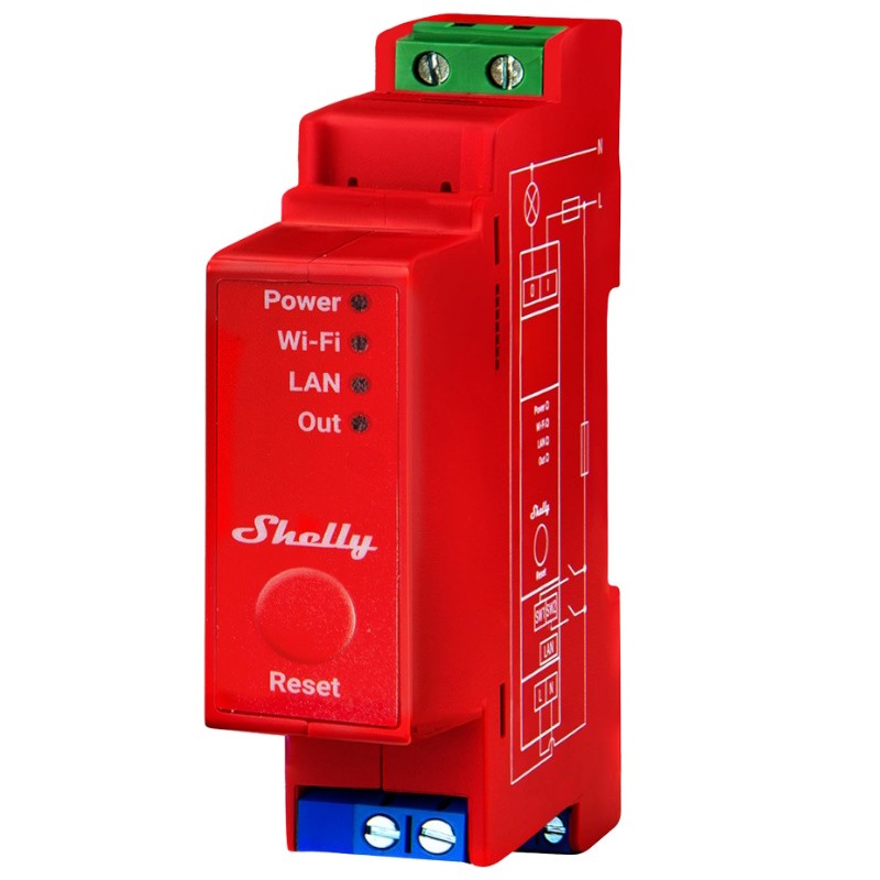 Shelly SH-PRO-1PM - Relé inteligente DIN con medición de consumo WiFi y LAN