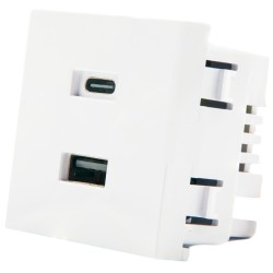 Shelly USB Charger for Wall Display Stand White – Cargador USB integrado para soporte Shelly