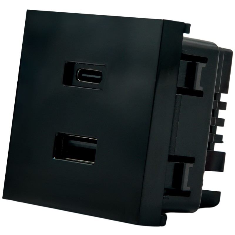 Shelly USB Charger for Wall Display Stand Black – Cargador USB integrado para soporte Shelly