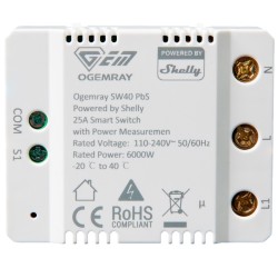 Shelly Ogemray Smart Relay 25A es un relé inteligente de alta potencia 25A