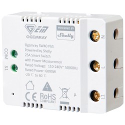 Shelly Ogemray Smart Relay 25A es un relé inteligente de alta potencia domótica Shelly