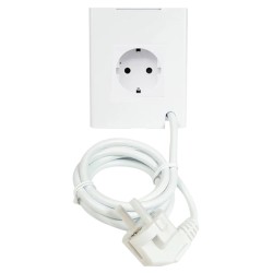 SH-WALL-DISPLAY-SOCKET-W - Adaptador de enchufe blanco diseñado para el Shelly Wall Display