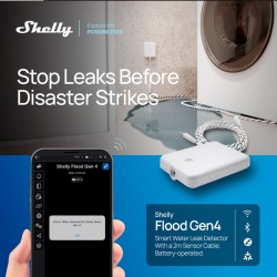 Shelly Flood Gen4 - Sensor de Inundación inteligente wifi