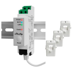 Shelly Pro 3EM 120A - Medidor de Energía Trifásico WiFi DIN con Monitorización en Tiempo Real