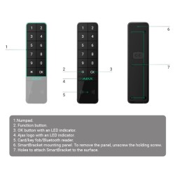 Ajax AJ-KEYPADOUTDOOR-B - Teclado inalámbrico para alarma Ajax exterior instalación fácil