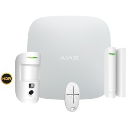 Ajax AJ-STARTERKIT-CAM-HDR-W - Kit de alarma profesional Grado 2 Dual SIM 4G GPRS con cámara