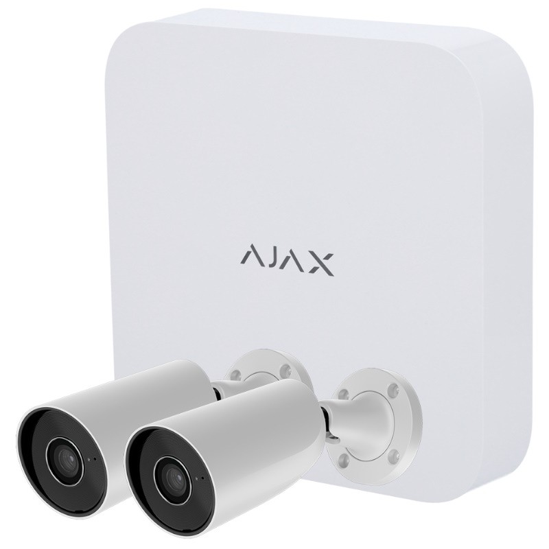 Ajax AJ-NVRKIT108-2XBULLET-W - Kit de videovigilancia Ajax con NVR de 8 canales