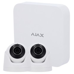 Ajax AJ-NVRKIT108-2XTURRET-W - Kit alarma Ajax con NVR y 2 cámaras Turret 5MP