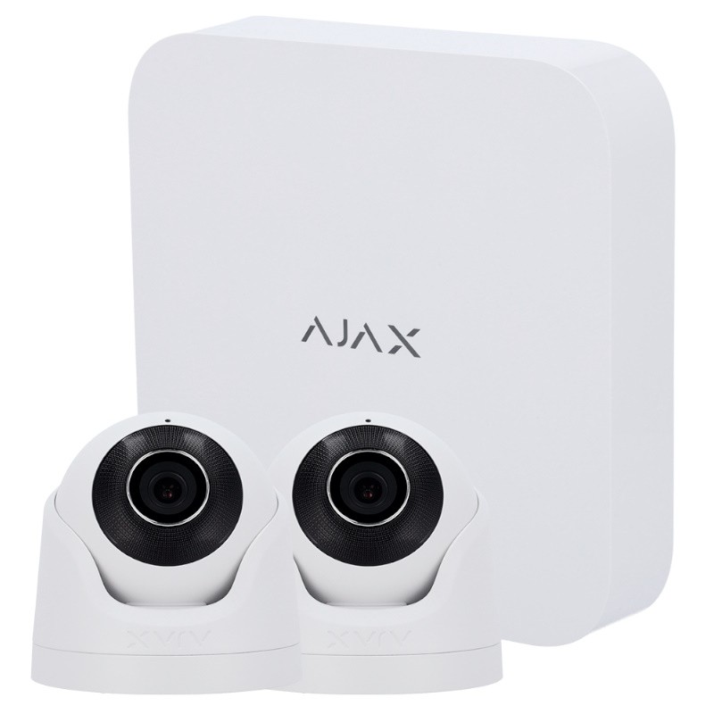 Ajax AJ-NVRKIT108-2XTURRET-W - Kit alarma Ajax con NVR y 2 cámaras Turret 5MP