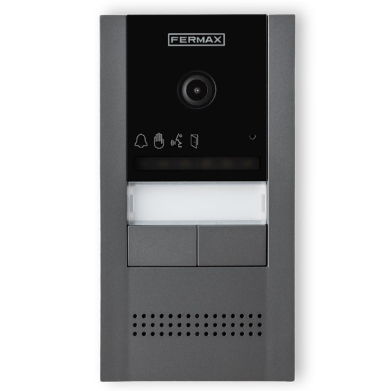 Fermax 7733 - Placa videoportero Fermax CoraKit DUOX Plus 2L de superficie.