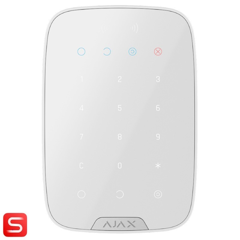 Ajax AJ-KEYPADPLUS-S-W – Teclado táctil inalámbrico Ajax KeyPad Plus en color blanco
