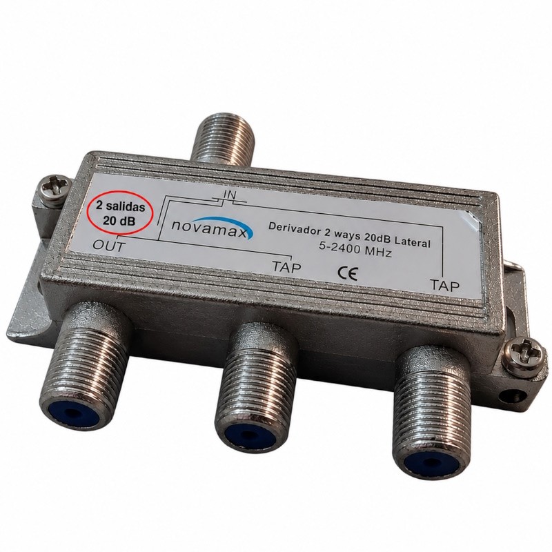 Novamax NV031220L - Derivador TV SAT de 2 salidas 20dB 5-2400 MHz