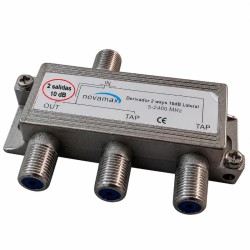 Novamax NV031210L - Derivador TV SAT de 2 salidas 10dB 5-2400 MHz Novamax