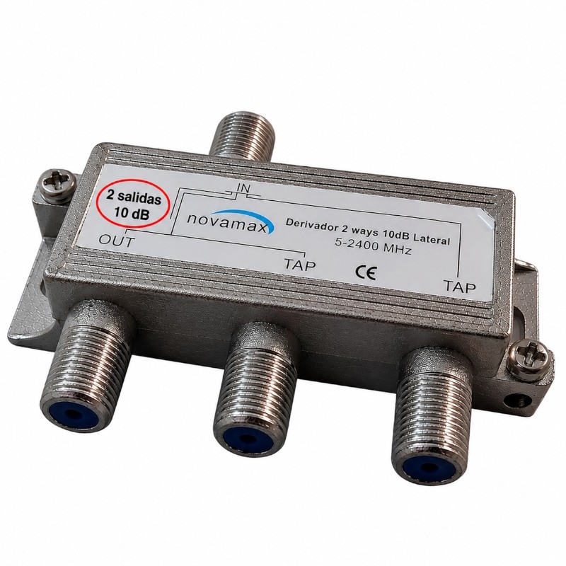 Novamax NV031210L - Derivador TV SAT de 2 salidas 10dB 5-2400 MHz Novamax