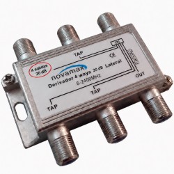 Novamax NV031420L - Derivador TV SAT de 4 salidas 20dB 5-2400 MHz