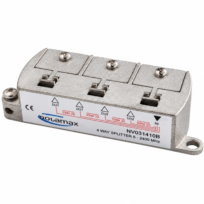 Novamax NV031410B - Derivador TV/SAT de 4 salidas 10 dB 5-2400 MHz con brida