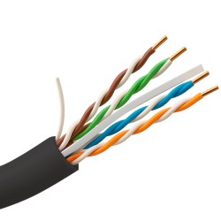 Safire UTP6-500-BC-OUTDOOR - Cable UTP de Cobre Cat. 6 Rígido OFC para Exterior 500 m Negro