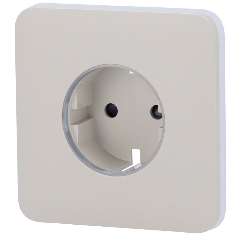 AJ-SOLOCOVER-SMART-OYS - Tapa frontal Ajax para enchufe inteligente tipo F color ostra