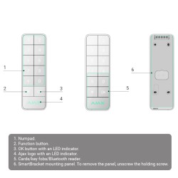 FIBRA-KEYPADOUTDOOR-B - Teclado independiente cableado de exterior RFID Ajax Fibra