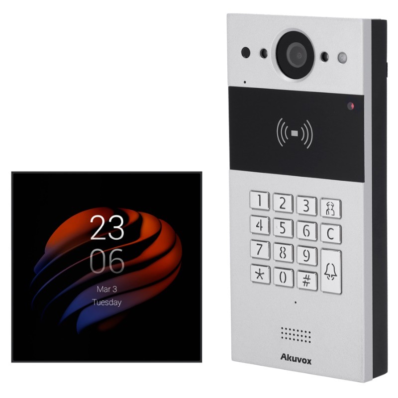 Akuvox AK-KIT-R20KPS51-POE - Kit Akuvox con placa de videoportero IP de 2 Mpx