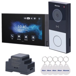Akuvox AK-KIT204 - Kit de videoportero Akuvox de 2 hilos con monitor WiFi