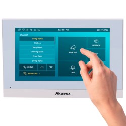 Akuvox AK-C313W-LP-2-WHITE - Monitor de videoportero Akuvox de 7 pulgadas y 2 hilos LP