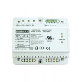 Fermax 4812 - Alimentador DIN6 para instalaciones VDS, MDS con vídeo ó DUOX a 18Vcc